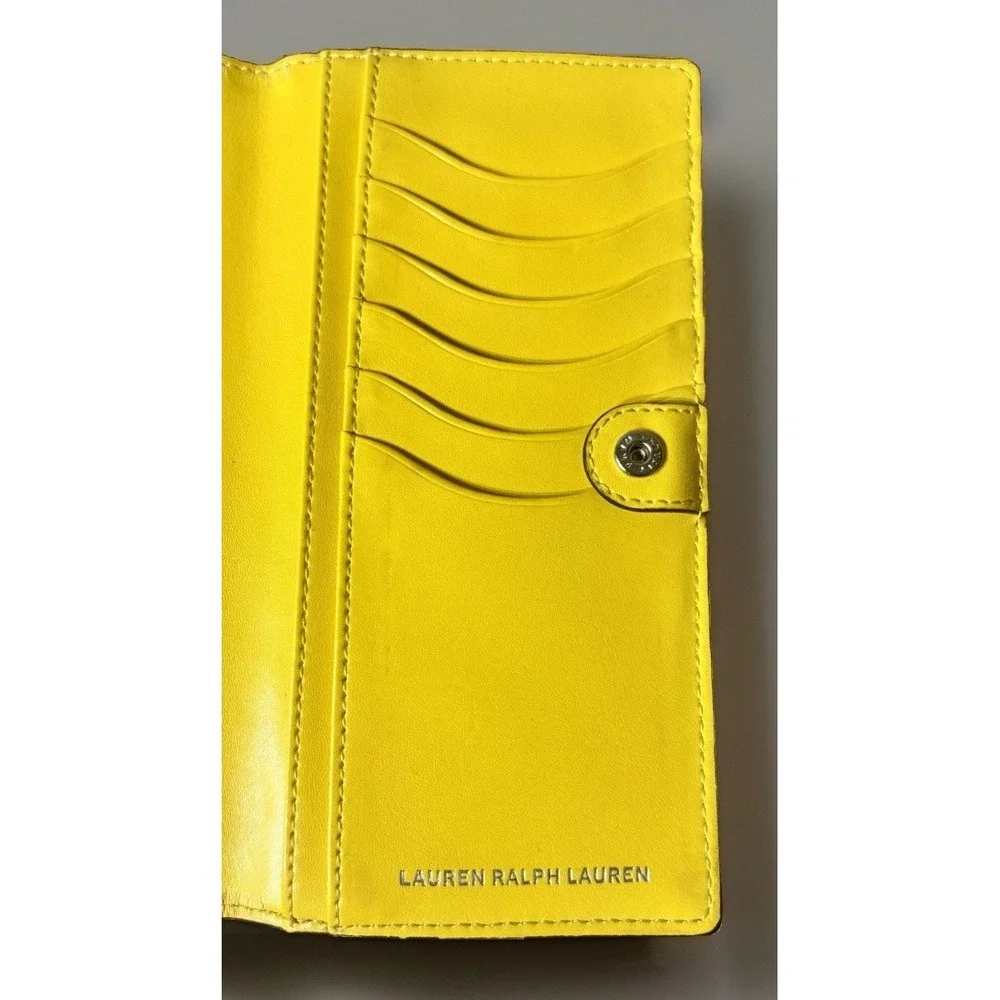 Lauren Ralph Lauren Leather Leighton Collection Wallet. Red/Yellow.